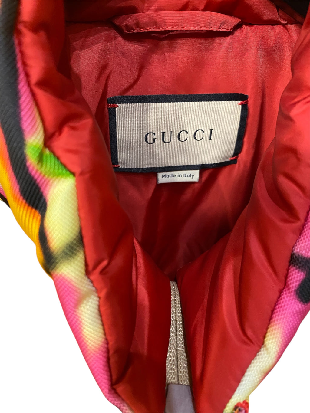 Gucci Multicolour Patterned Sleeveless Puffer Jacket