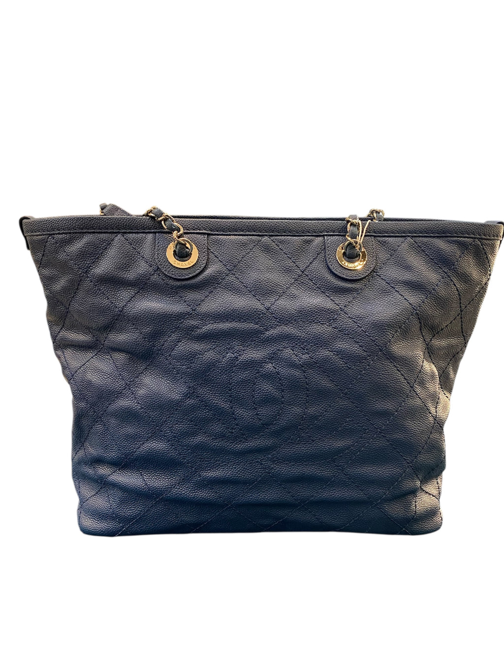 2014 Chanel Quilted  Blue Grained Leather Handbag
