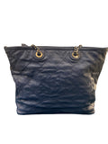 2014 Chanel Quilted  Blue Grained Leather Handbag