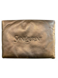 Saint Laurent black leather clutch bag with logo