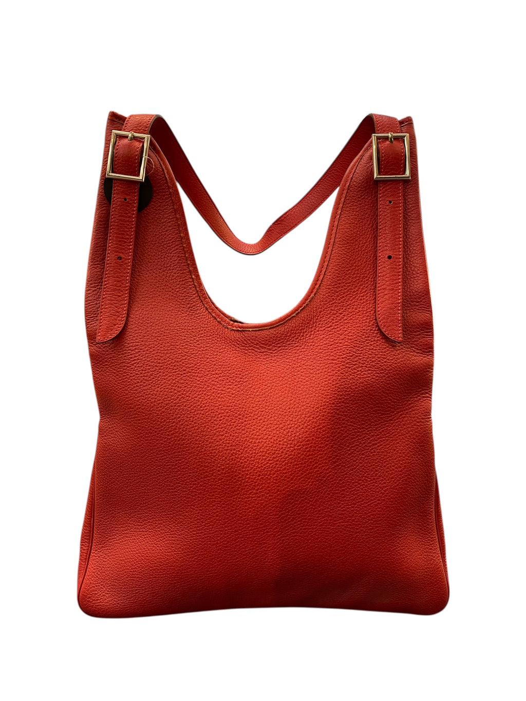 Hermes red leather handbag