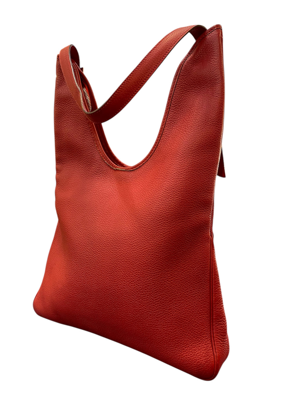 Hermes red leather handbag
