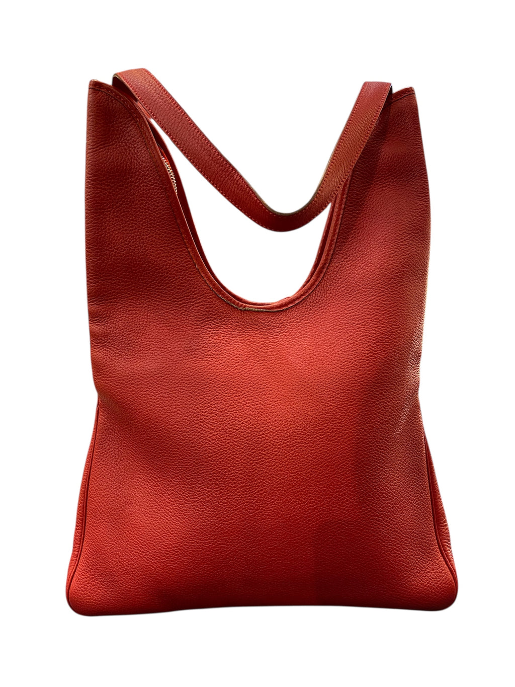 Hermes red leather handbag