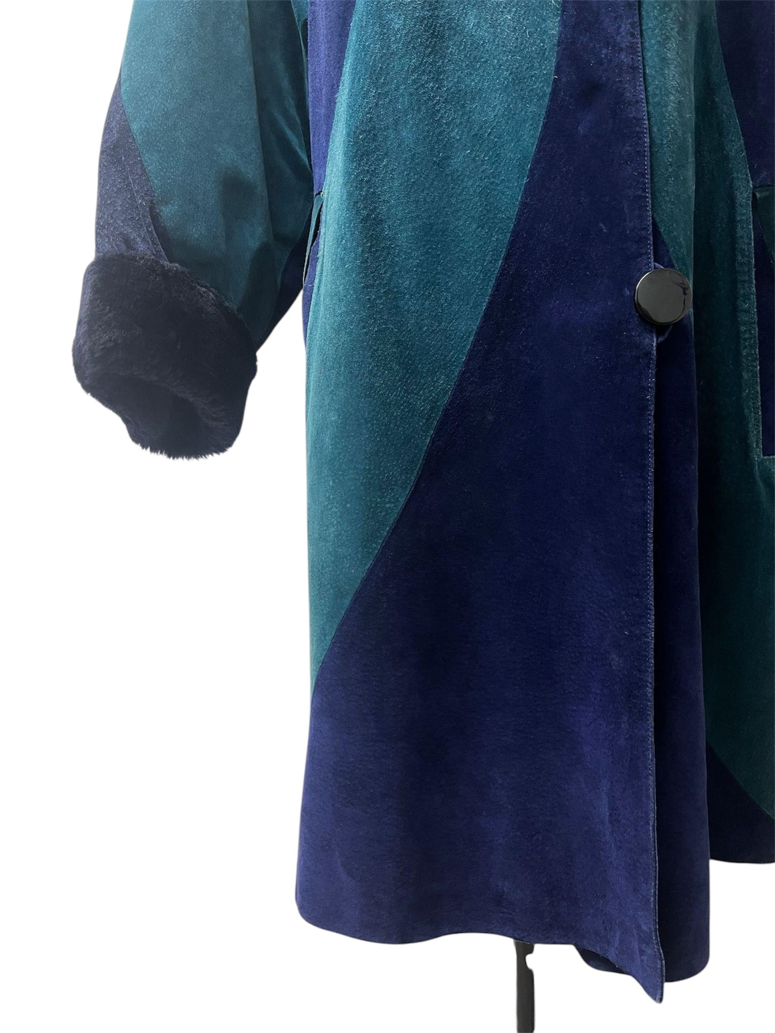 Jean-Louis Scherrer Blue and Green Fur Coat