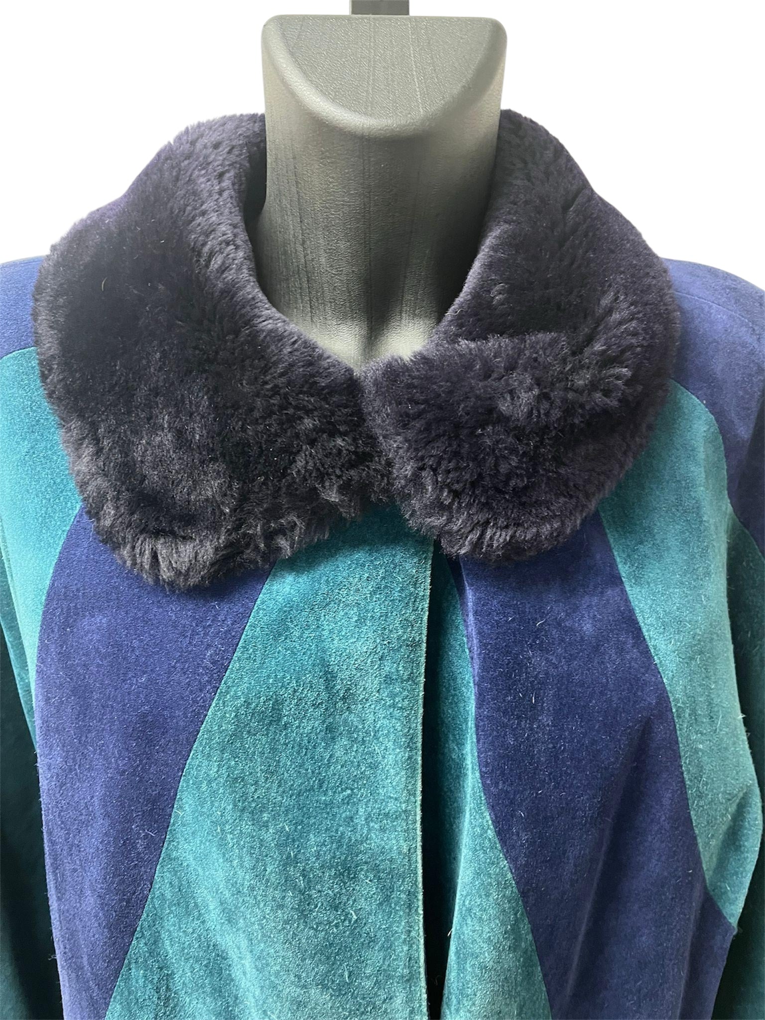 Jean-Louis Scherrer Blue and Green Fur Coat
