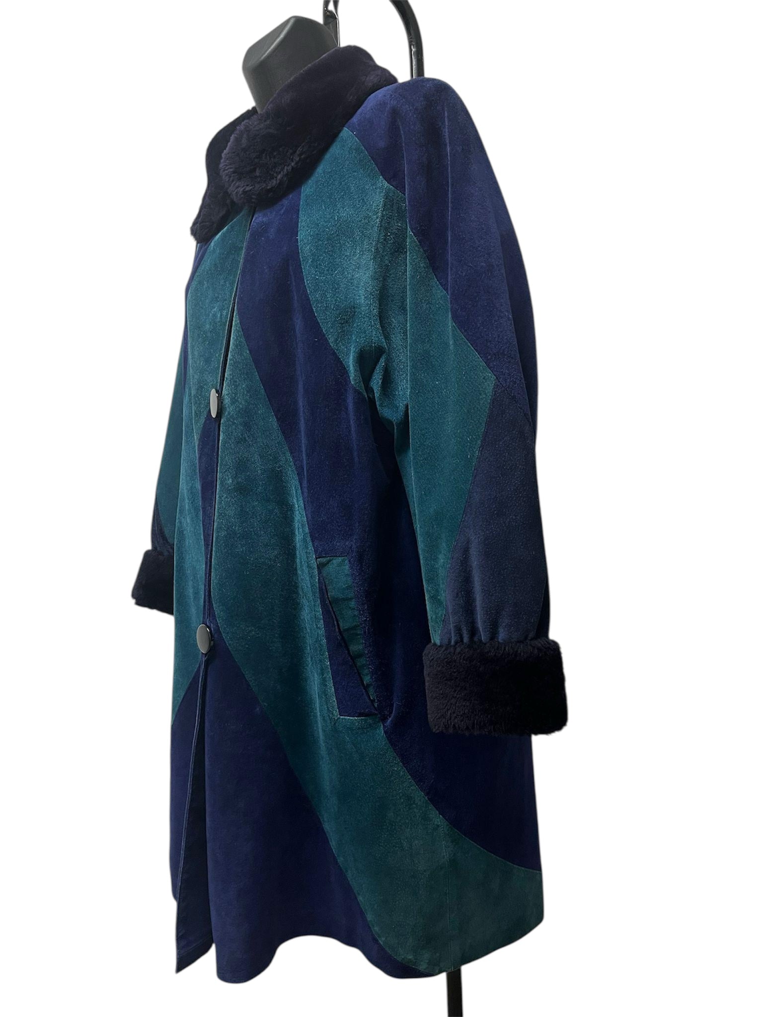 Jean-Louis Scherrer Blue and Green Fur Coat