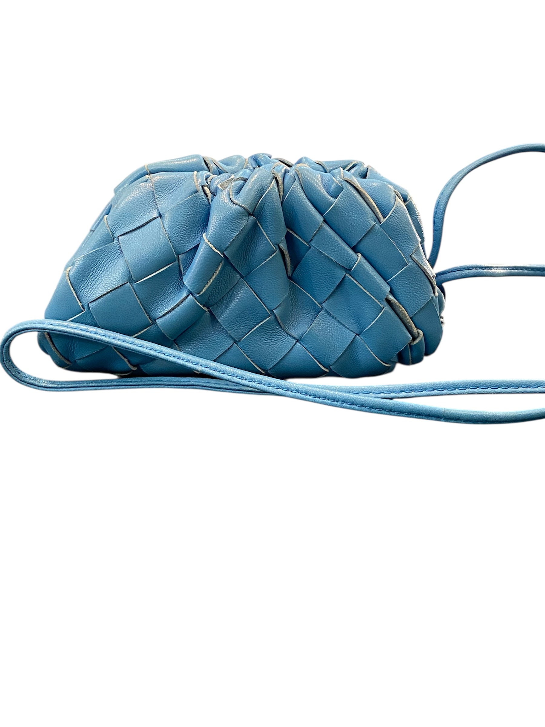 Small Bottega Veneta leather pouch in blue