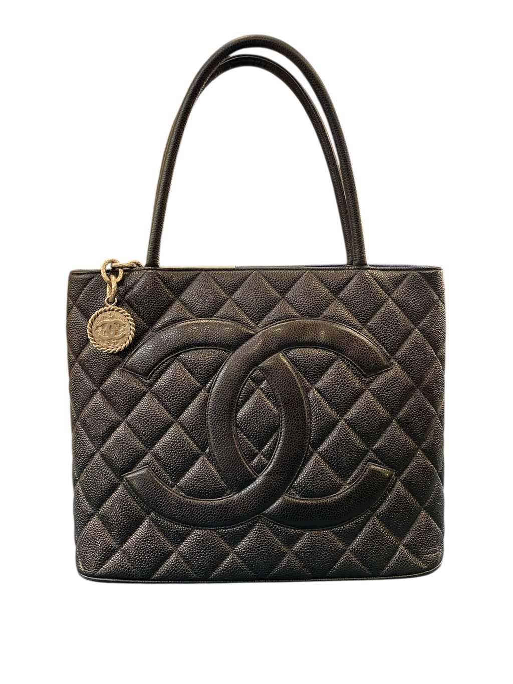 1999 Chanel Handbag in Black Quilted Caviar Leather