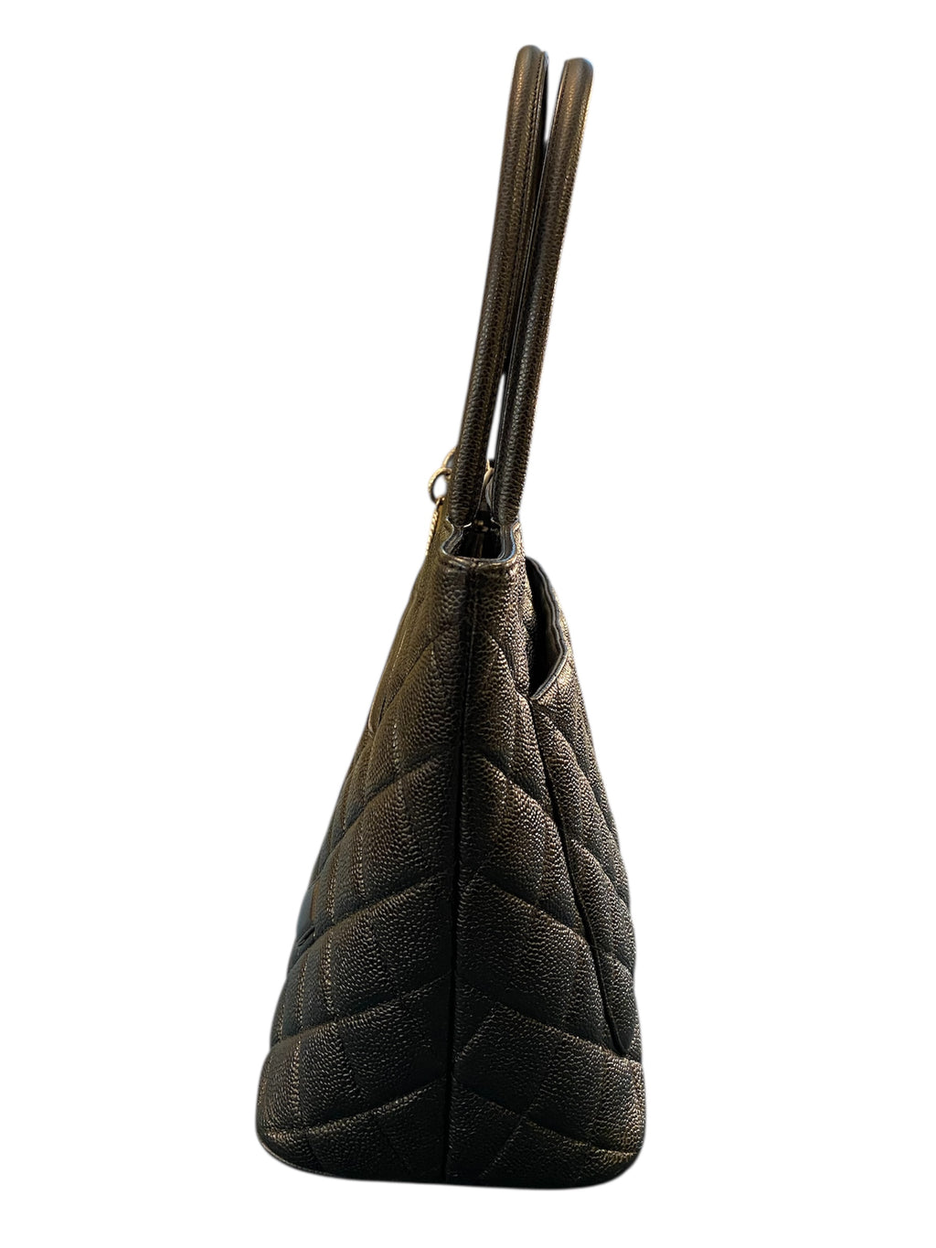 1999 Chanel Handbag in Black Quilted Caviar Leather