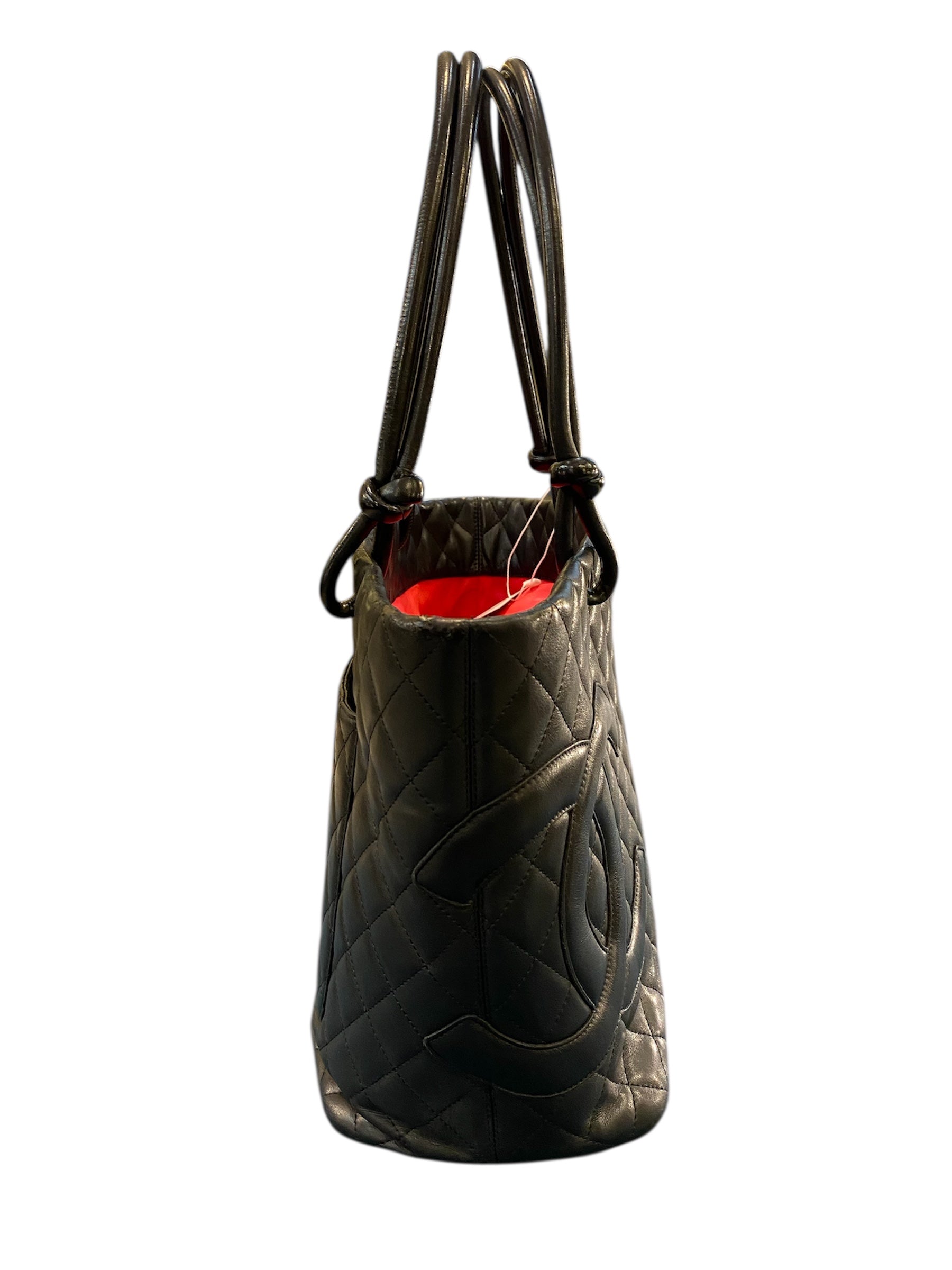 2004 Chanel Cambon Handbag in Black Quilted Leather