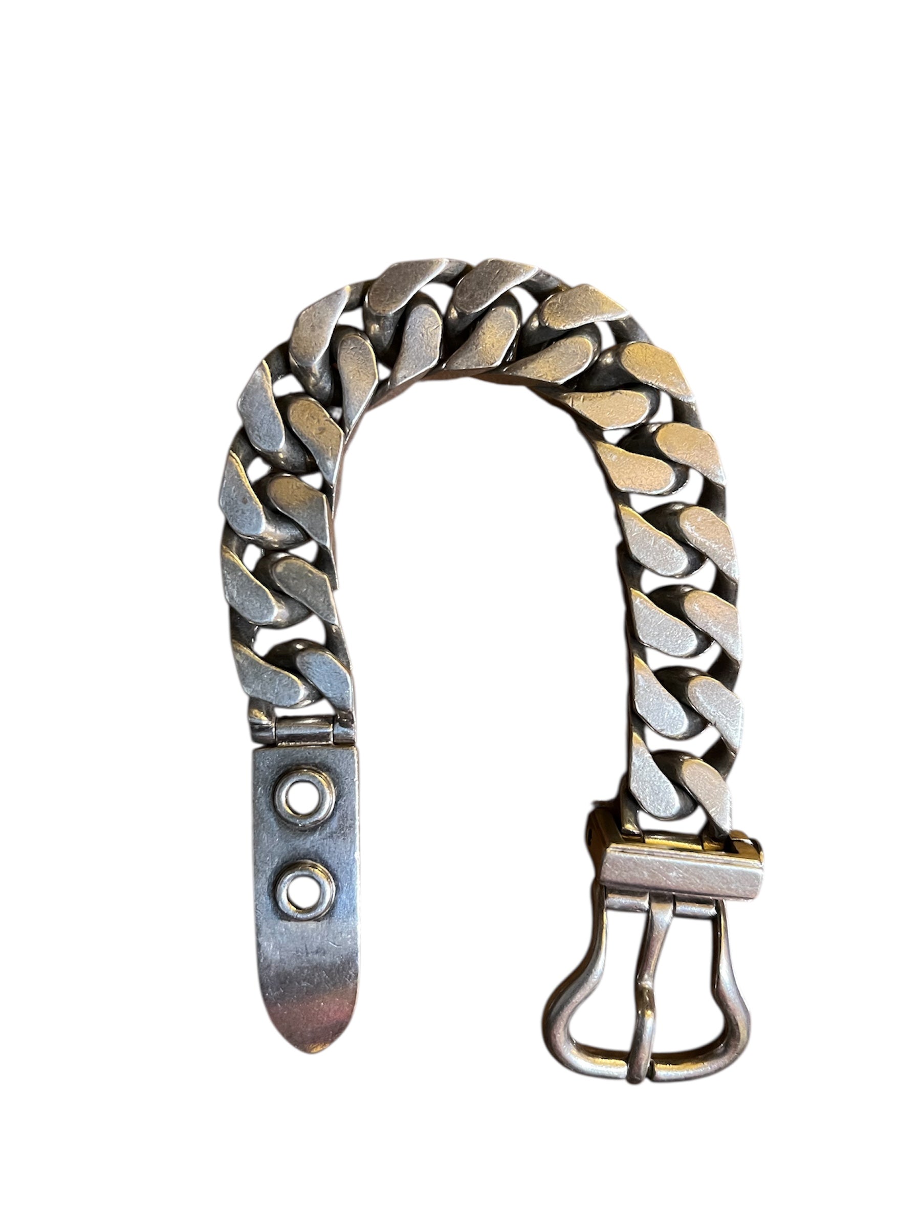 Hermès Boucle Sellier silver bracelet