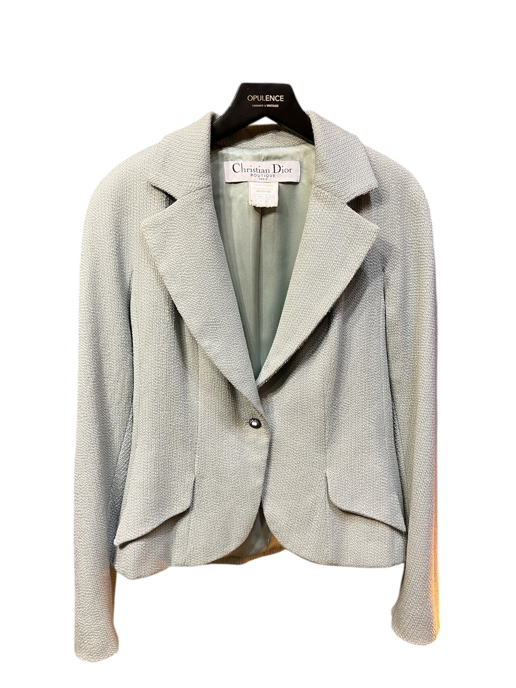 Turquoise 1998 Dior by John Galliano Wool Suit