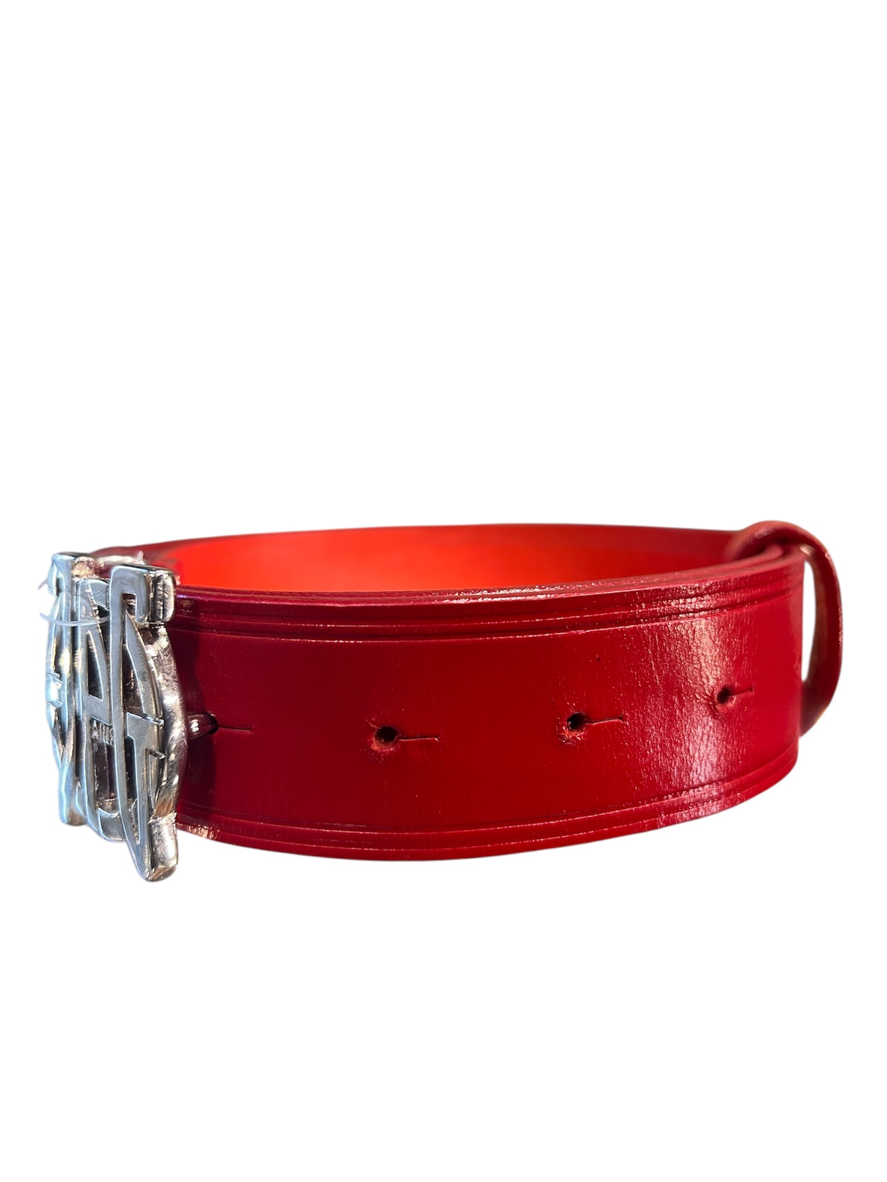 Jean-Paul Gaultier belt in vivid red leather