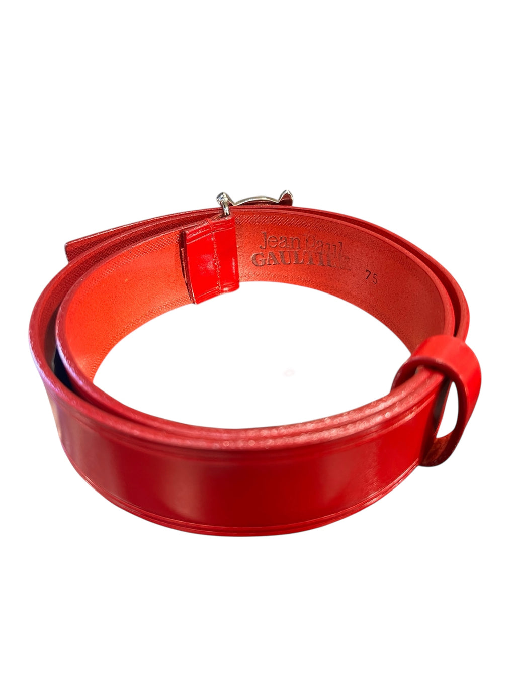 Jean-Paul Gaultier belt in vivid red leather