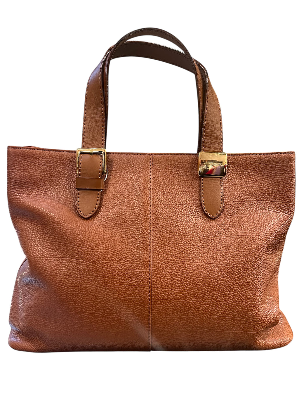 Burberry leather handbag in rich brown