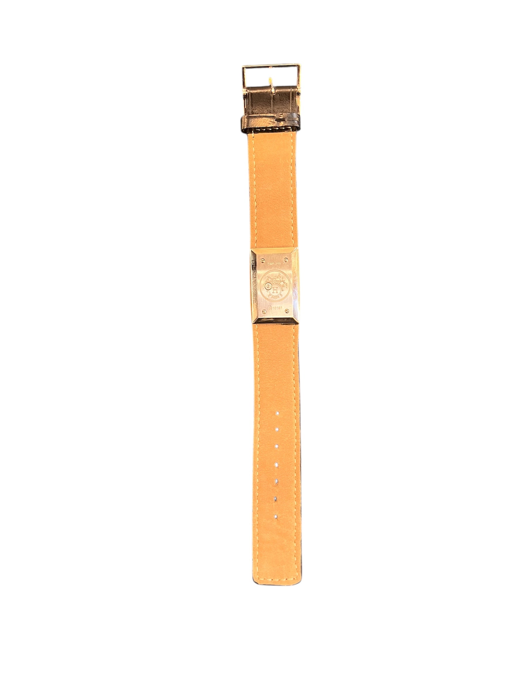 Hermès Watch Black Leather Silver