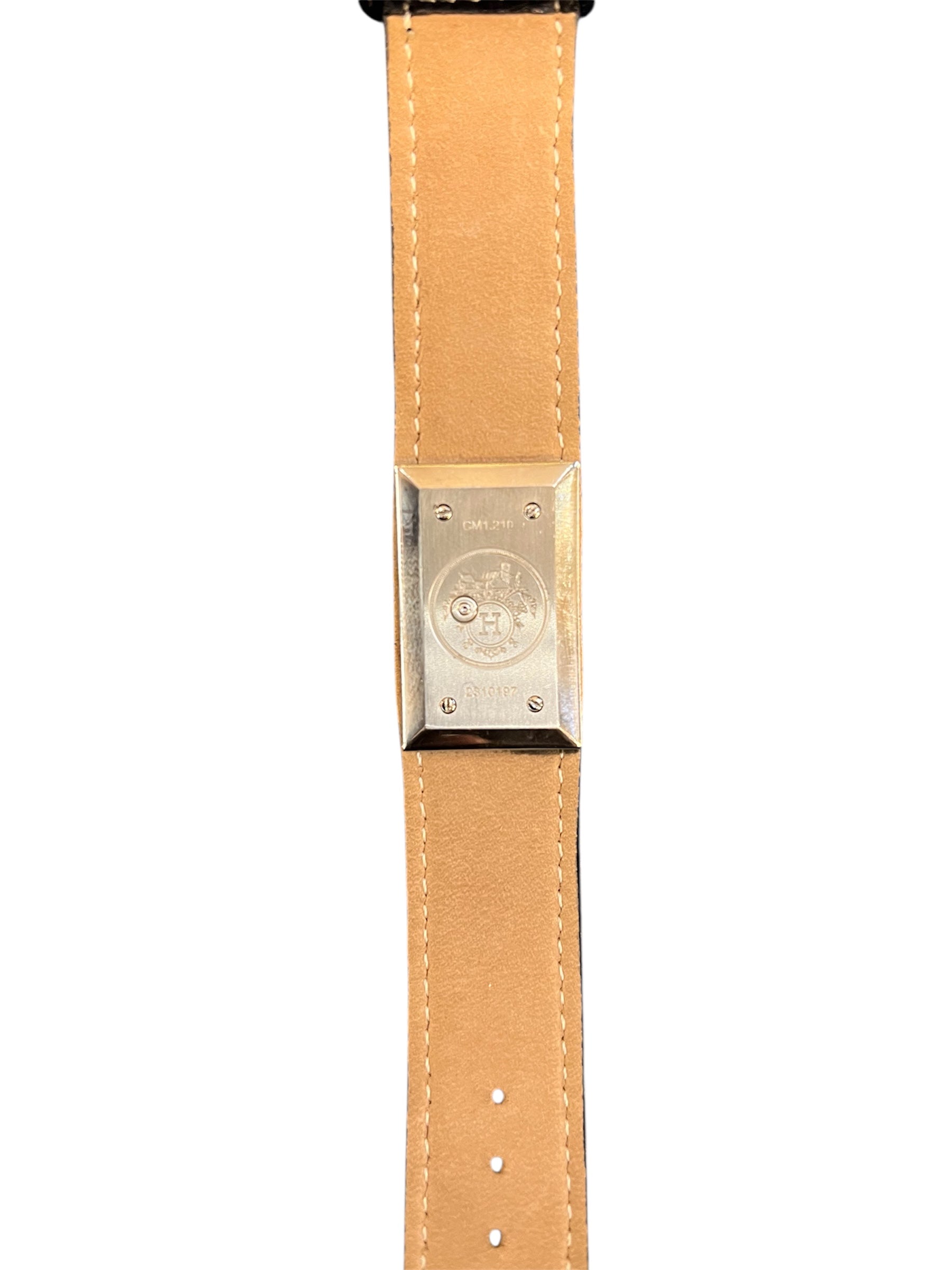 Hermès Watch Black Leather Silver