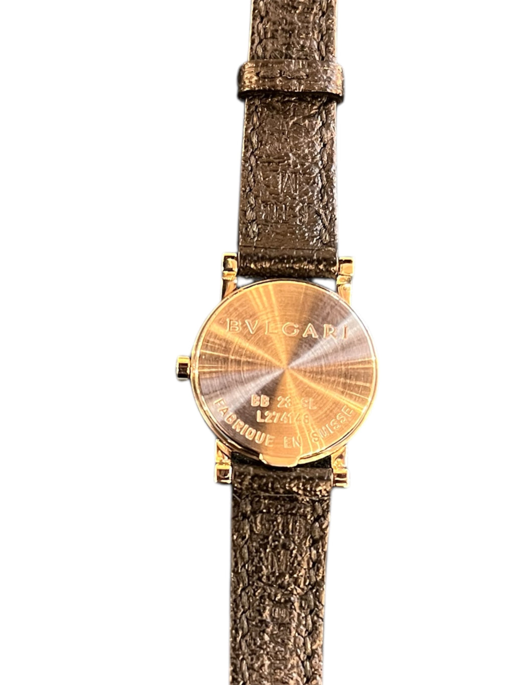 Black Bulgari Watch with Leather Strap