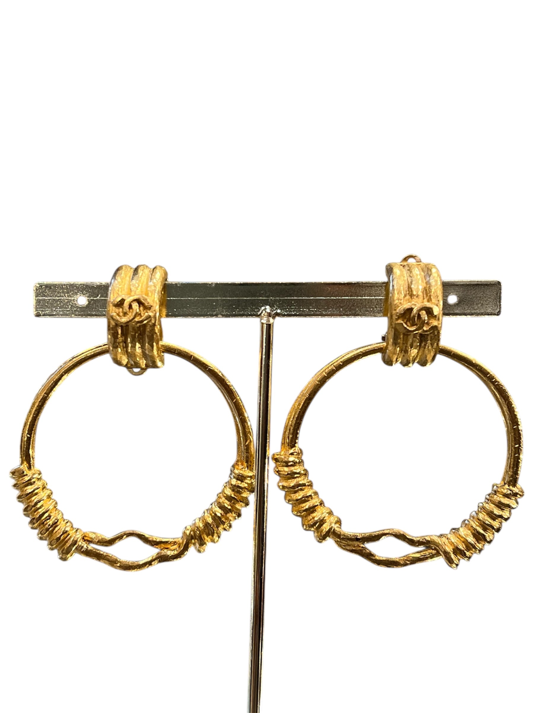 Chanel Golden CC Earrings