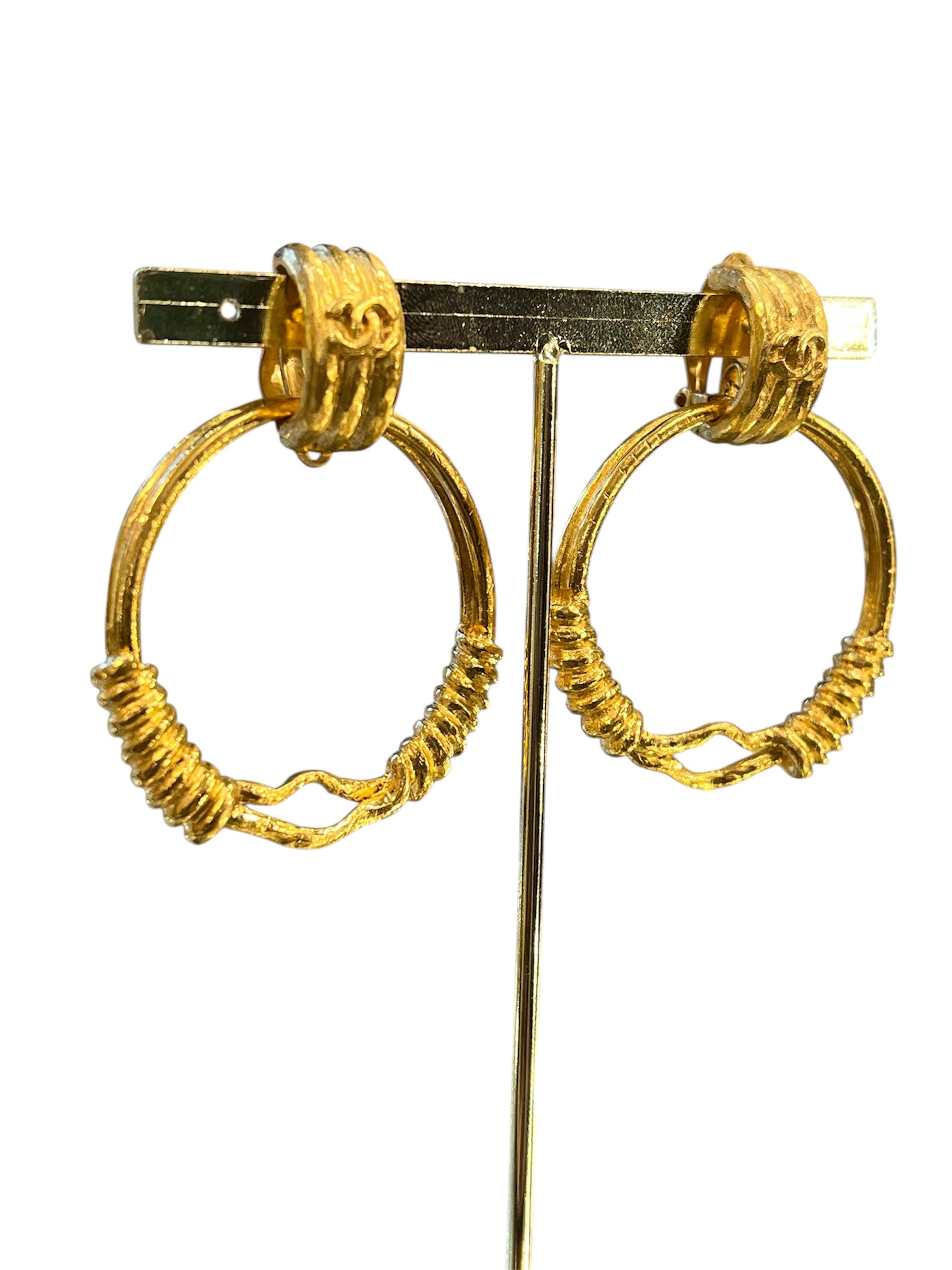 Chanel Golden CC Earrings