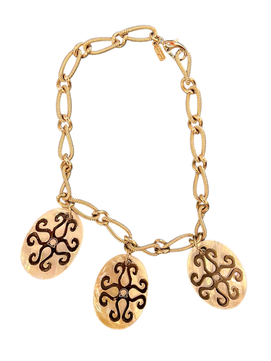 Ferragamo silver chain necklace