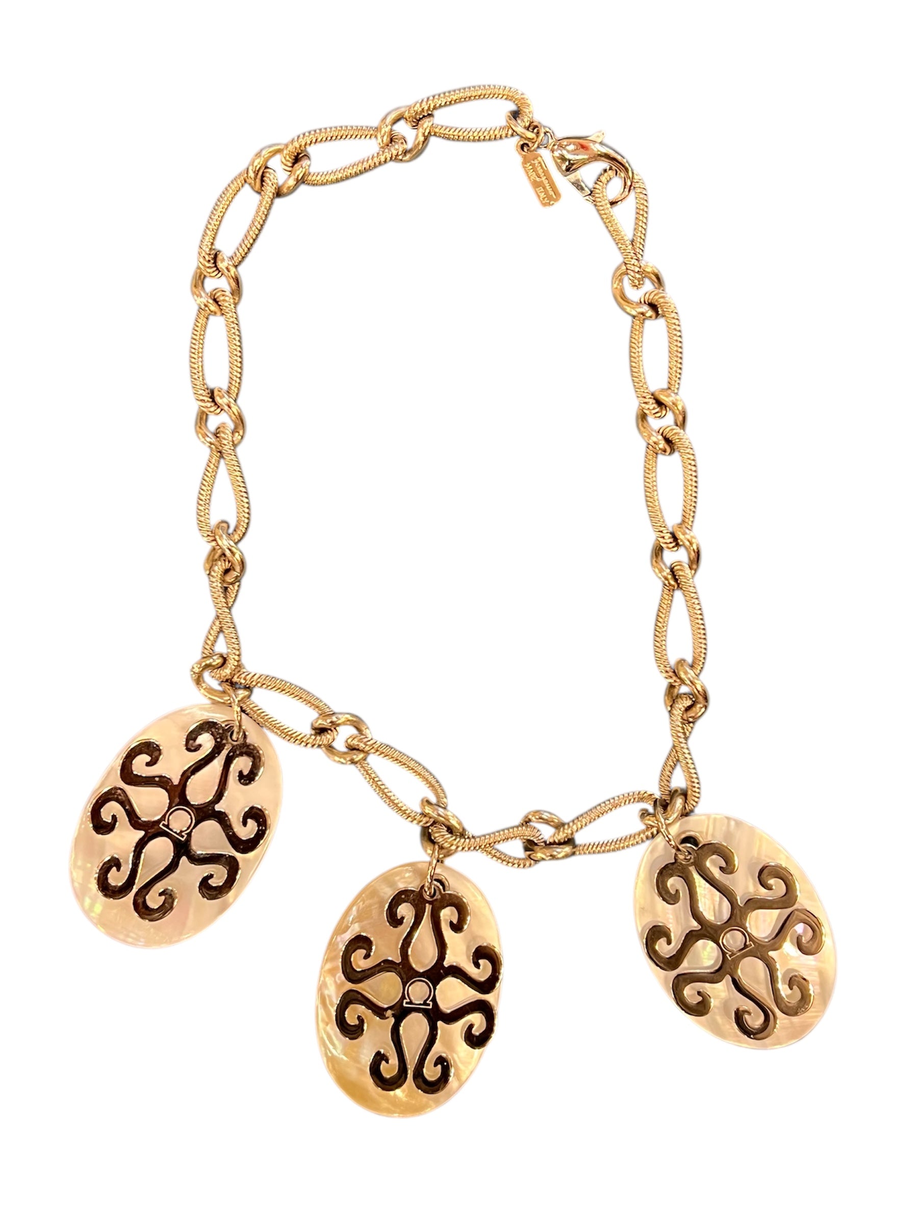 Ferragamo silver chain necklace
