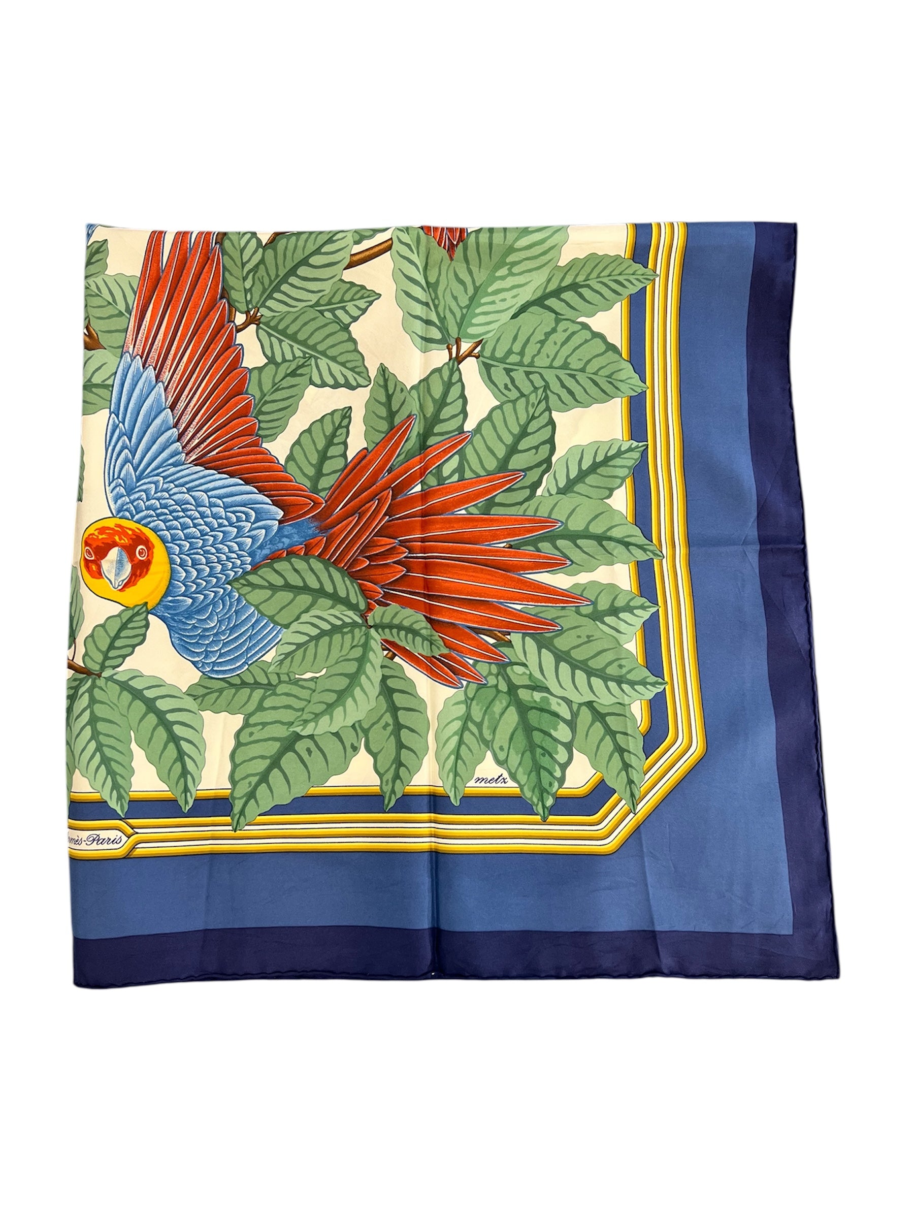 Hermès silk scarf LES PERROQUETS