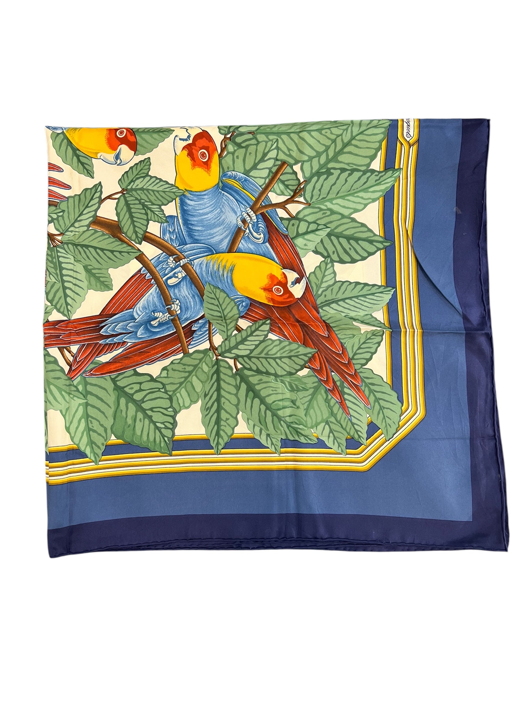 Hermès silk scarf LES PERROQUETS