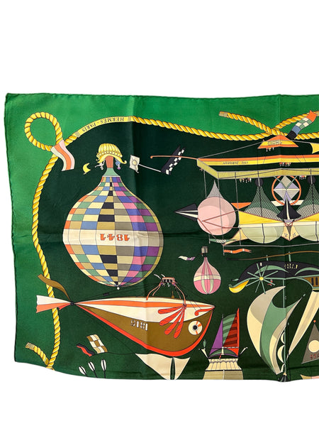 Hermes Scarf dark green LES FOLIES DU CIEL – Opulence Vintage