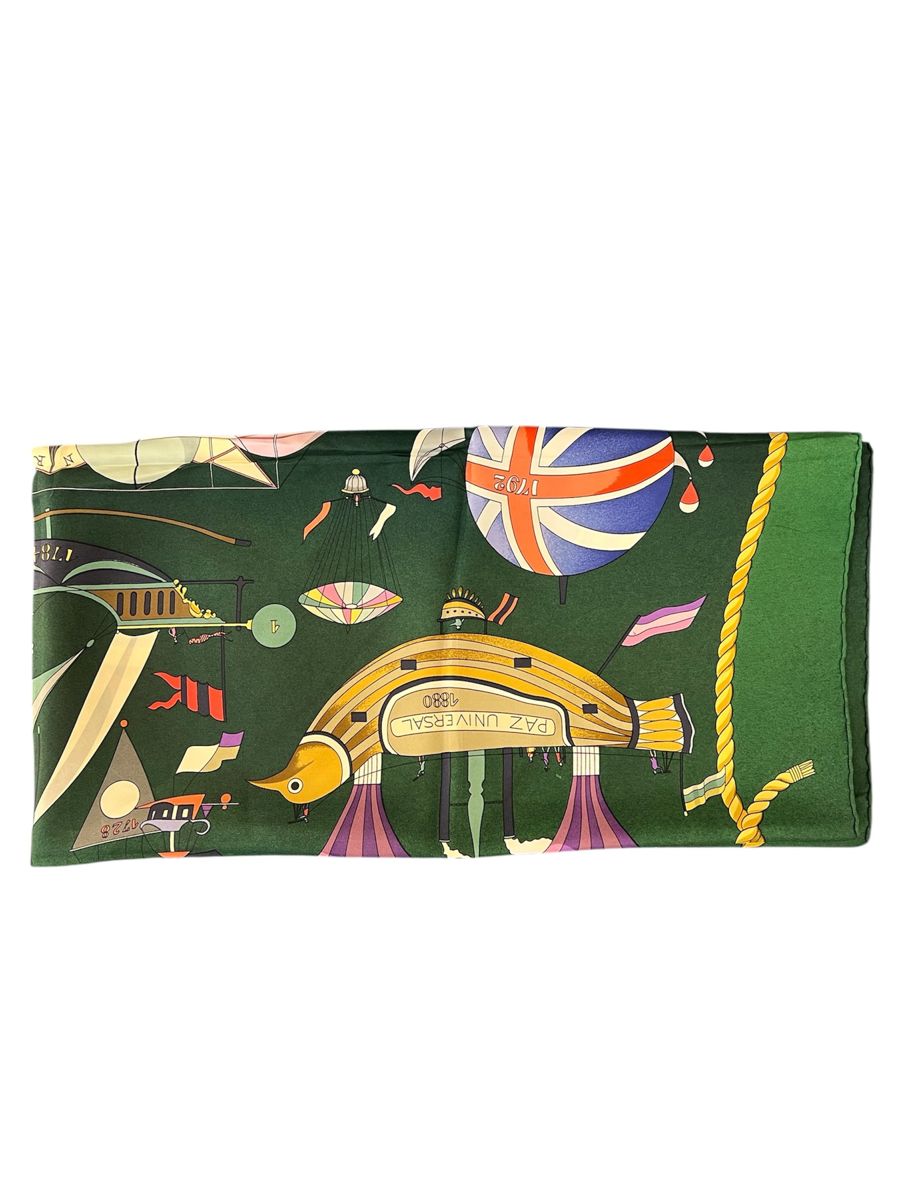 Hermes Scarf dark green LES FOLIES DU CIEL – Opulence Vintage