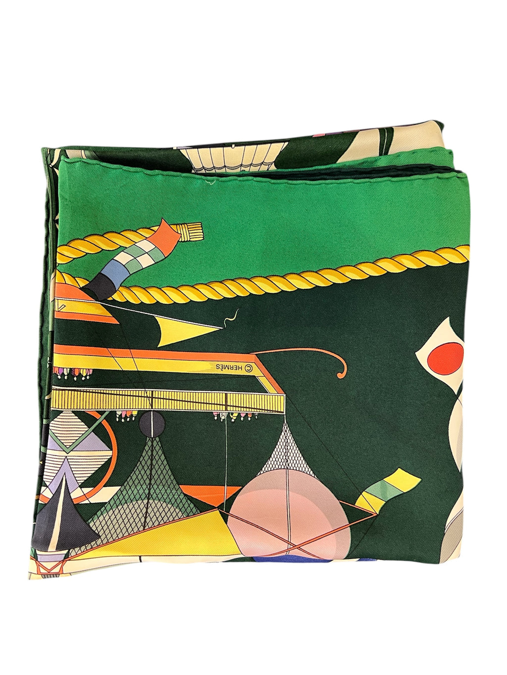 Hermes Scarf dark green LES FOLIES DU CIEL