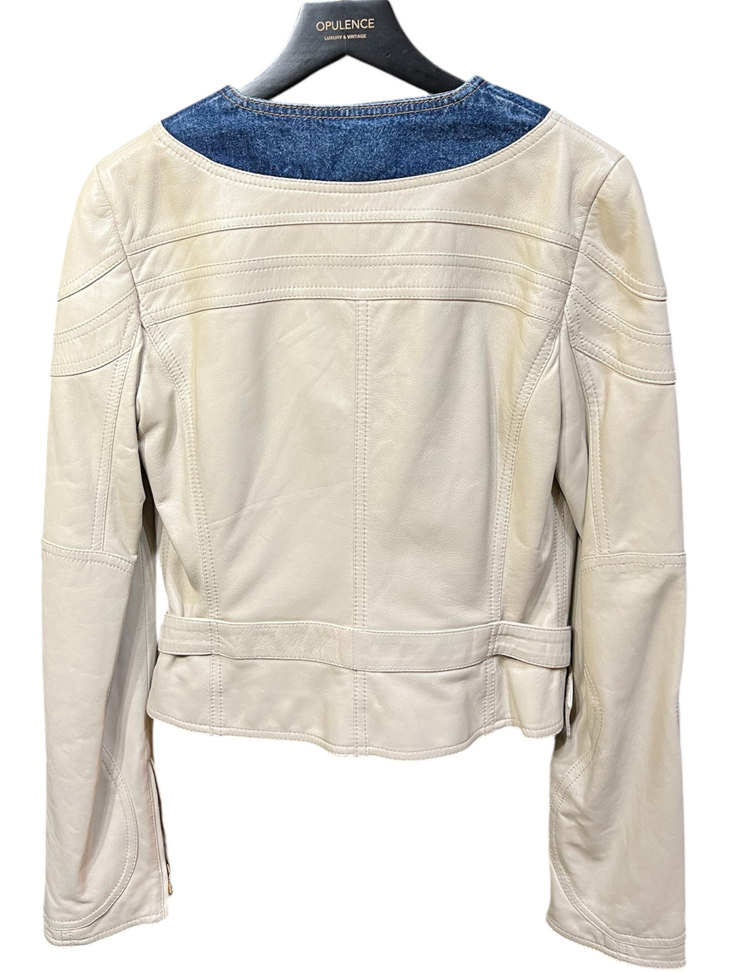 Dolce Gabbana Short Leather & Denim Jacket