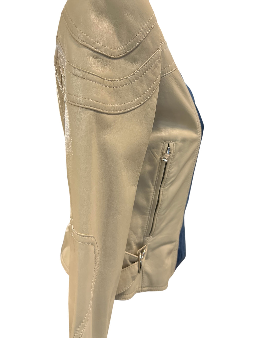 Dolce Gabbana Short Leather & Denim Jacket