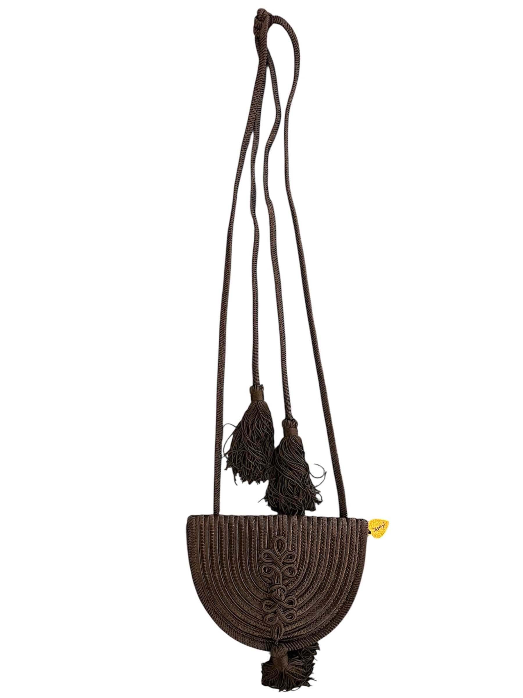 YSL crossbody bag in black woven leather