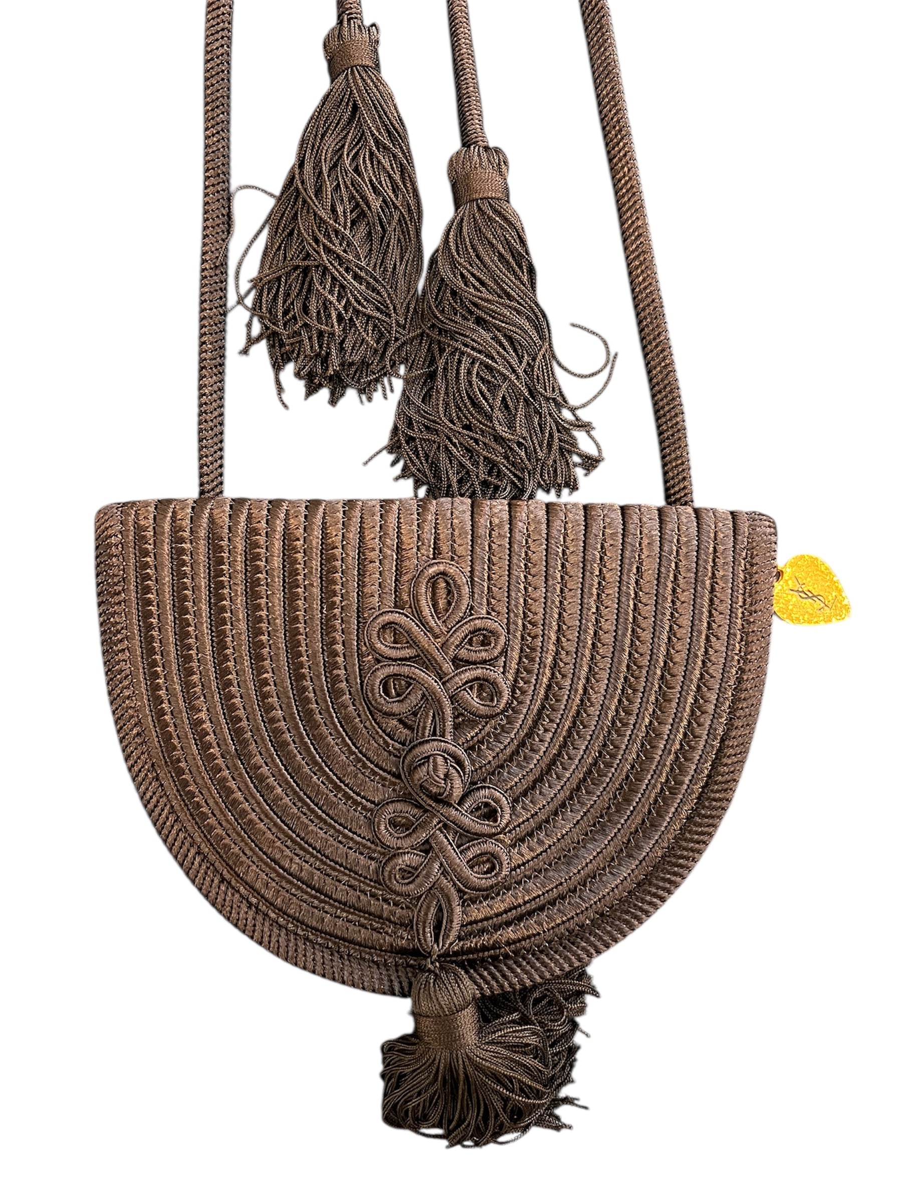 YSL crossbody bag in black woven leather