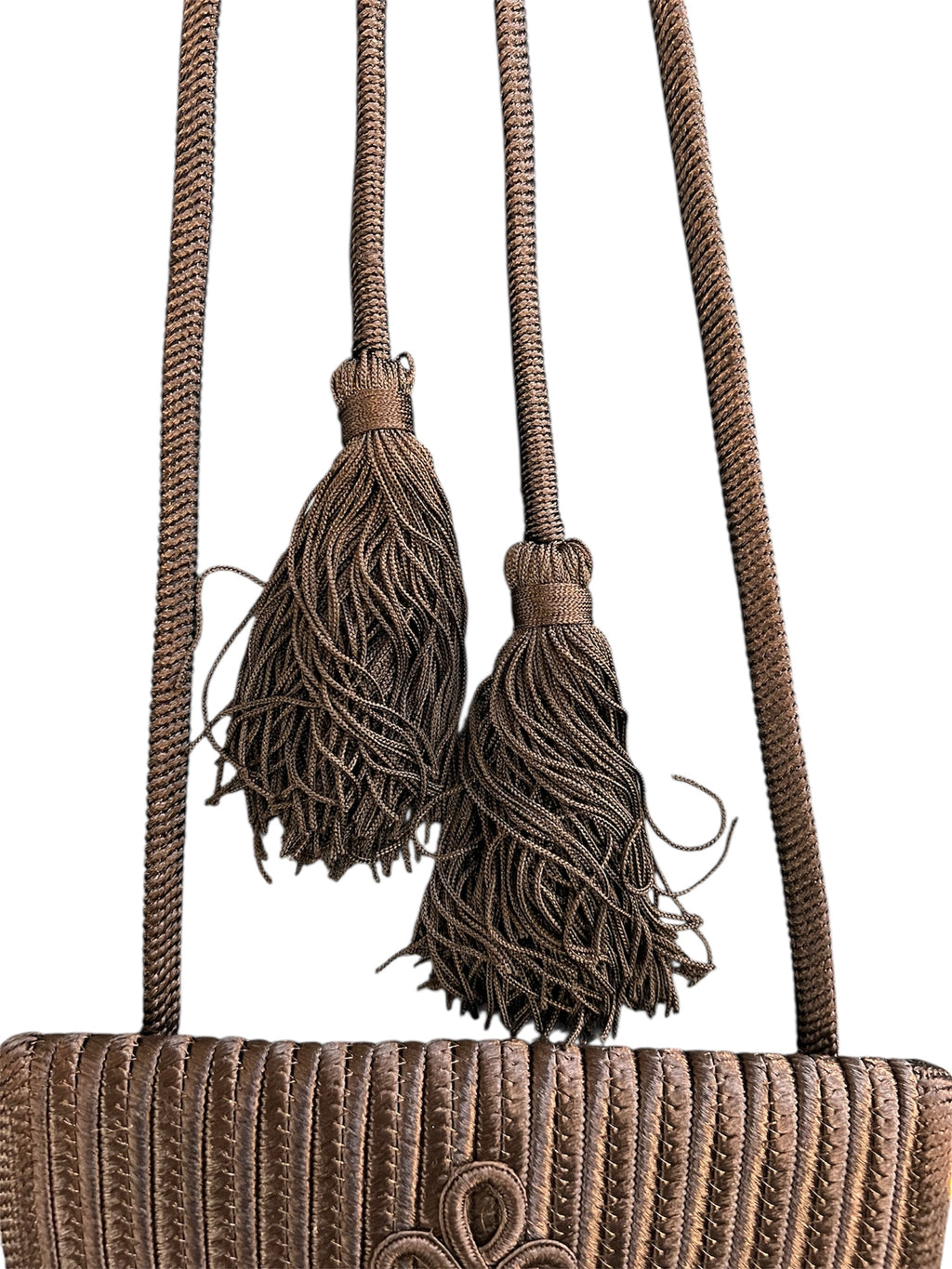 YSL Crossbody Bag in Black Woven Leather