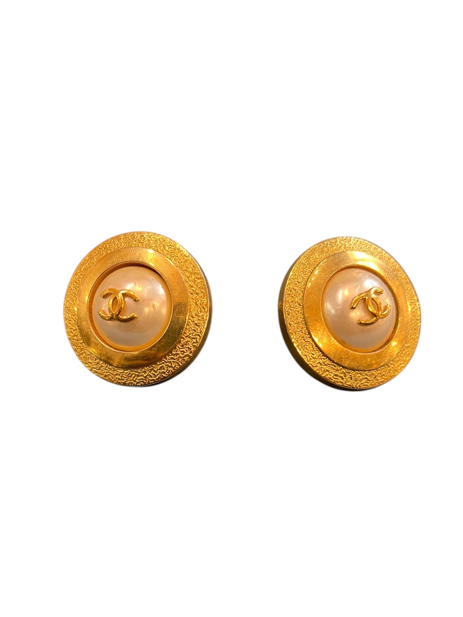 Chanel Golden CC Clip Earrings