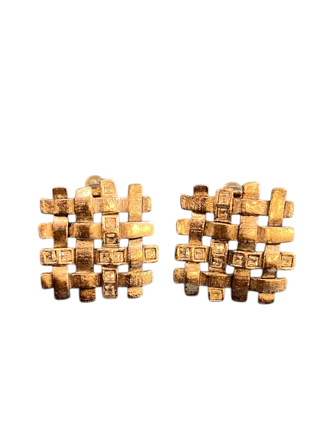 Yves Saint Laurent clip-on earrings silver-tone metal