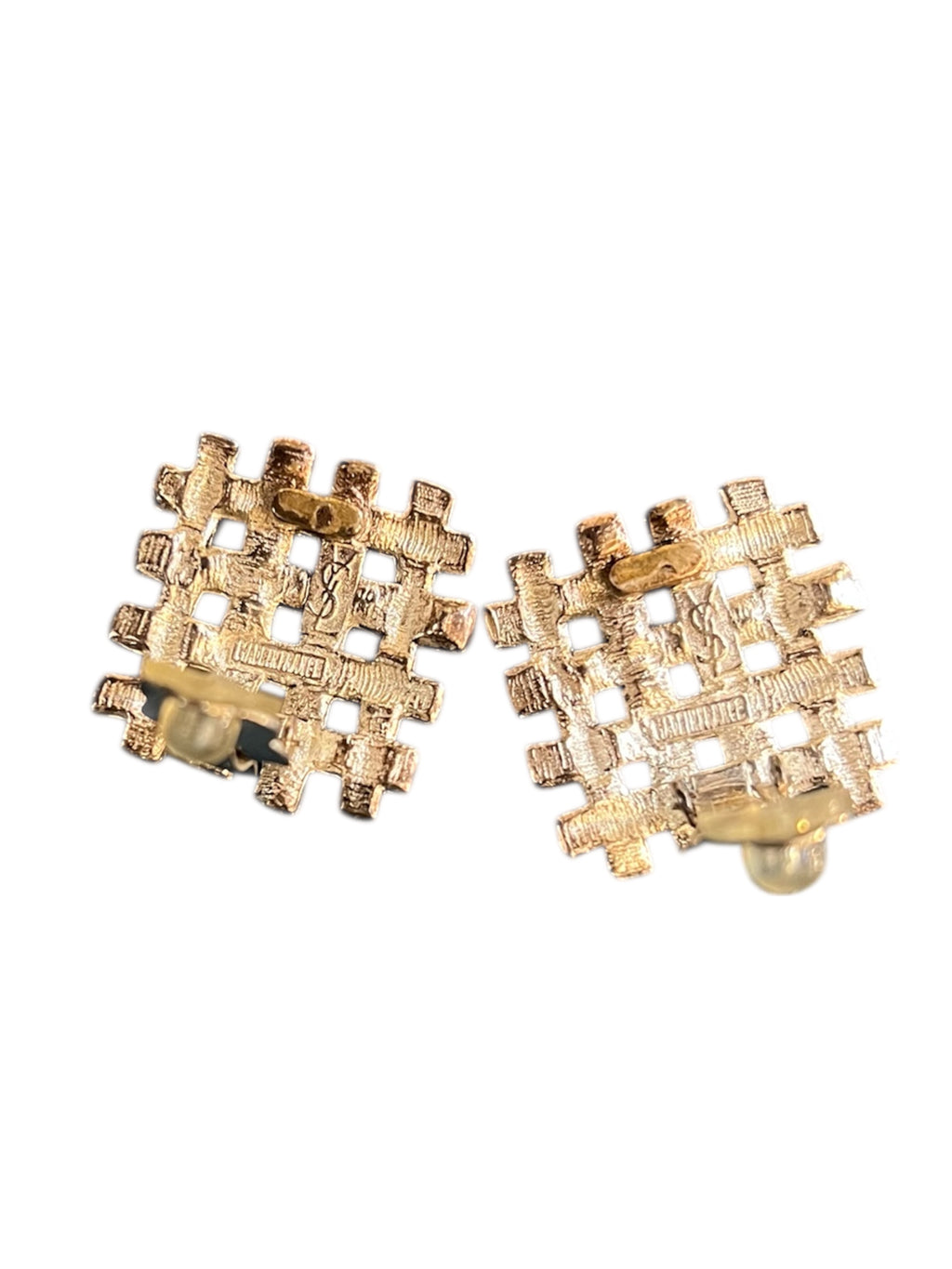 Yves Saint Laurent clip-on earrings silver-tone metal
