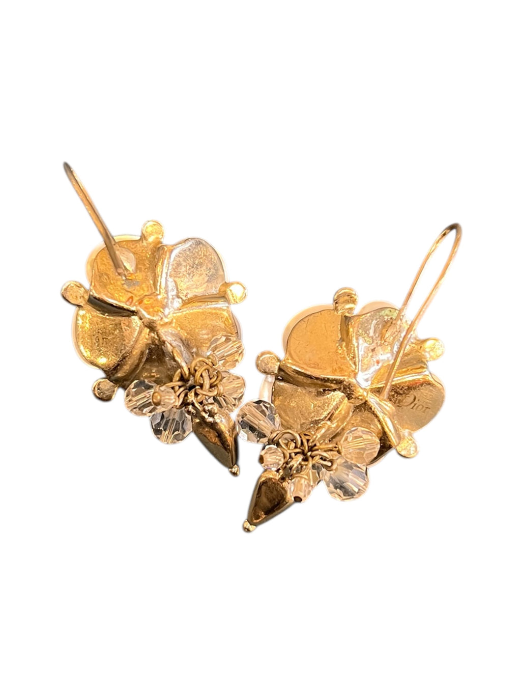 Dior silver flower earrings