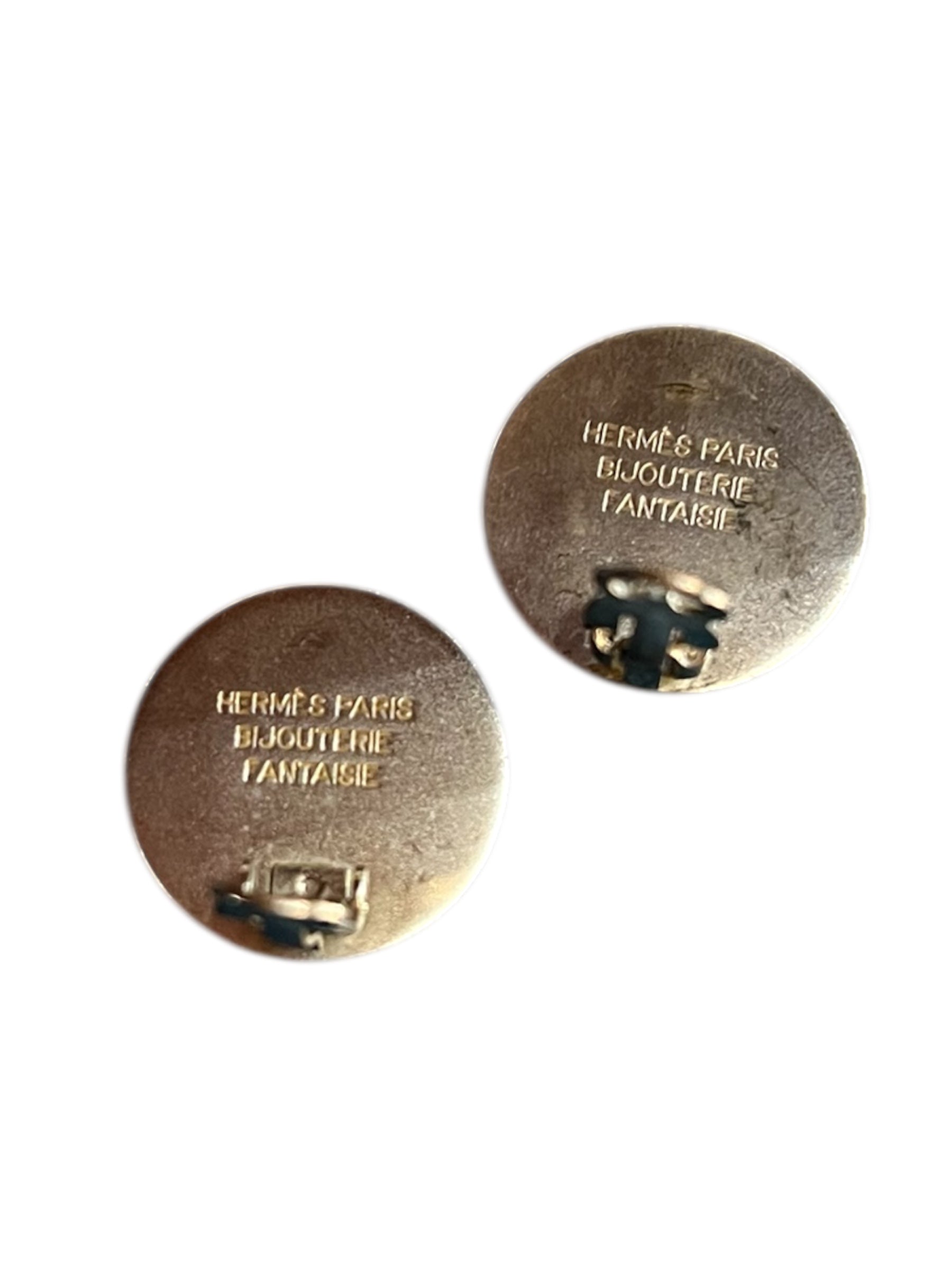 Hermès silver-toned clip earrings