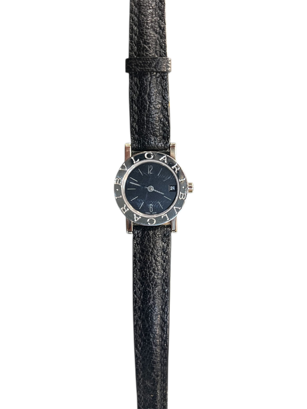 Bulgari Watch Black Leather