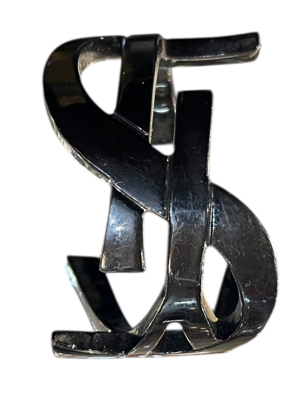 YSL Initial bracelet in black
