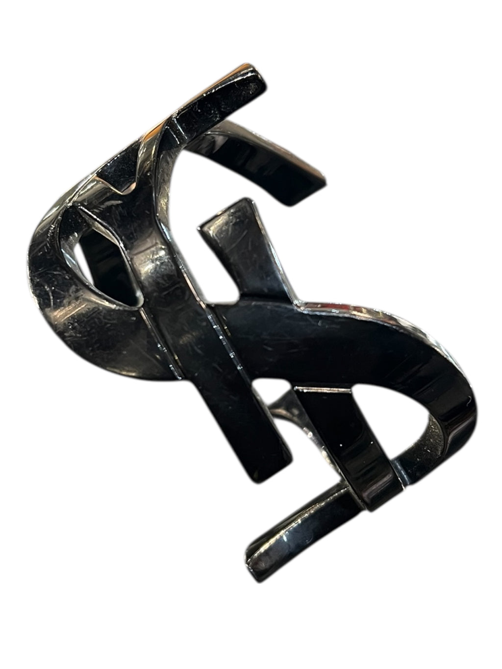 YSL Initial bracelet in black