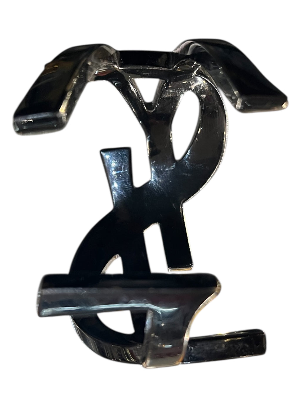 YSL Initial bracelet in black