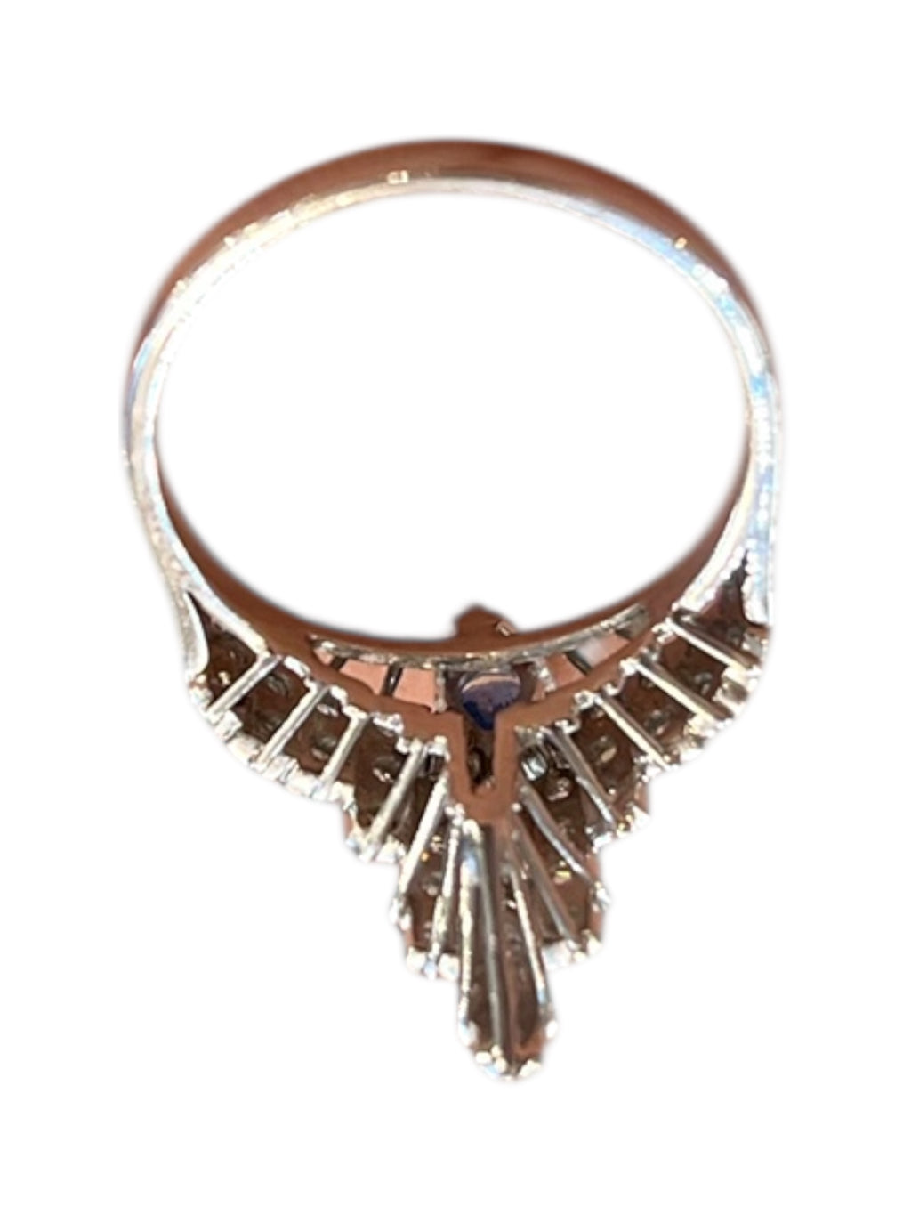 Tiara ring in 18K white gold