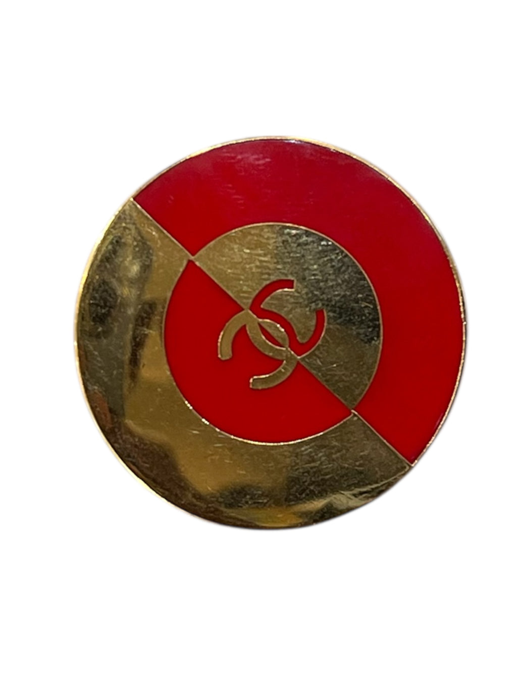 Chanel round CC brooch