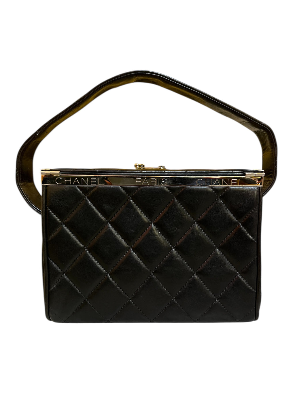 1996 Chanel Handbag, Black Quilted Leather