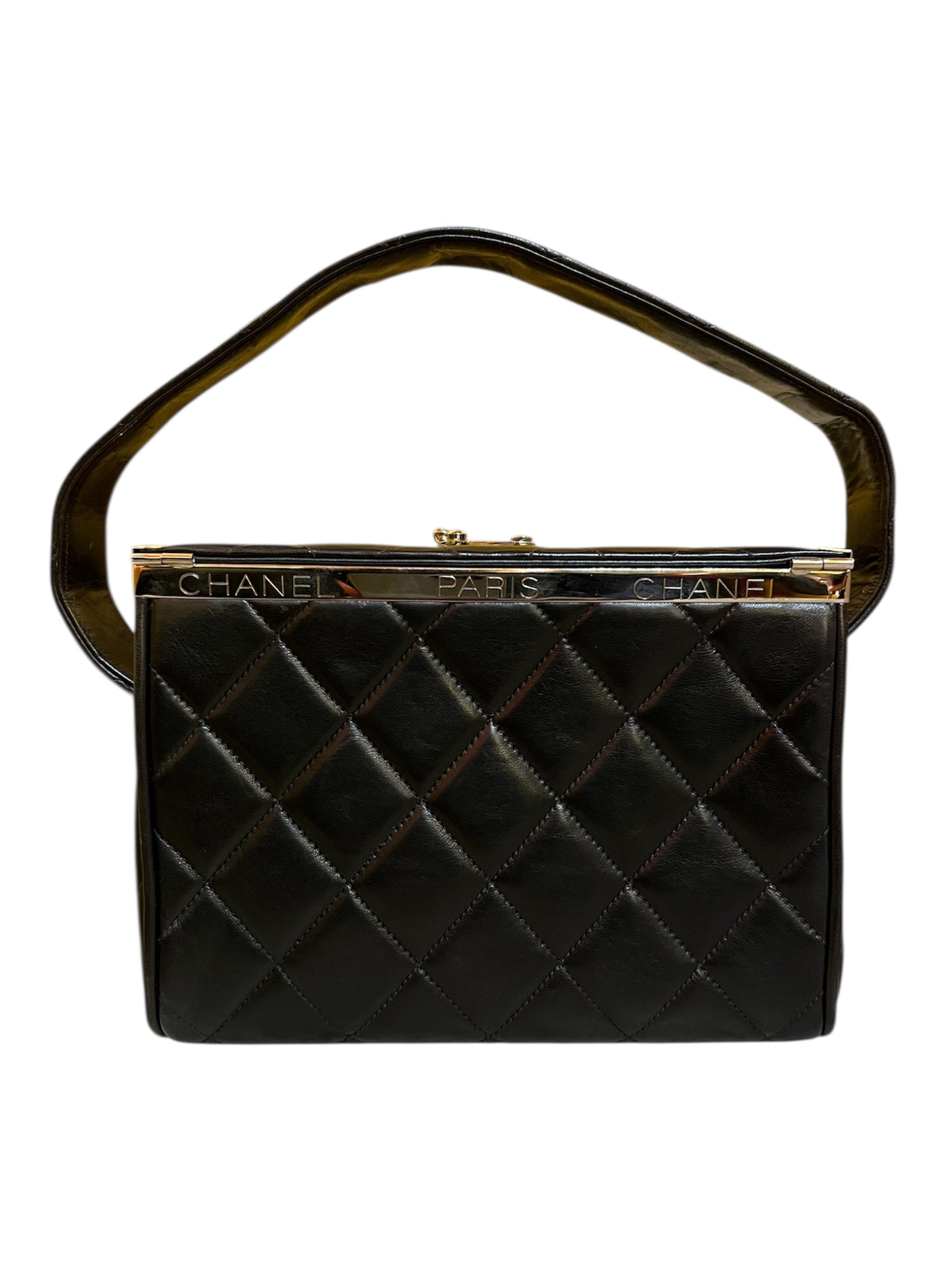 1996 Chanel Handbag, Black Quilted Leather