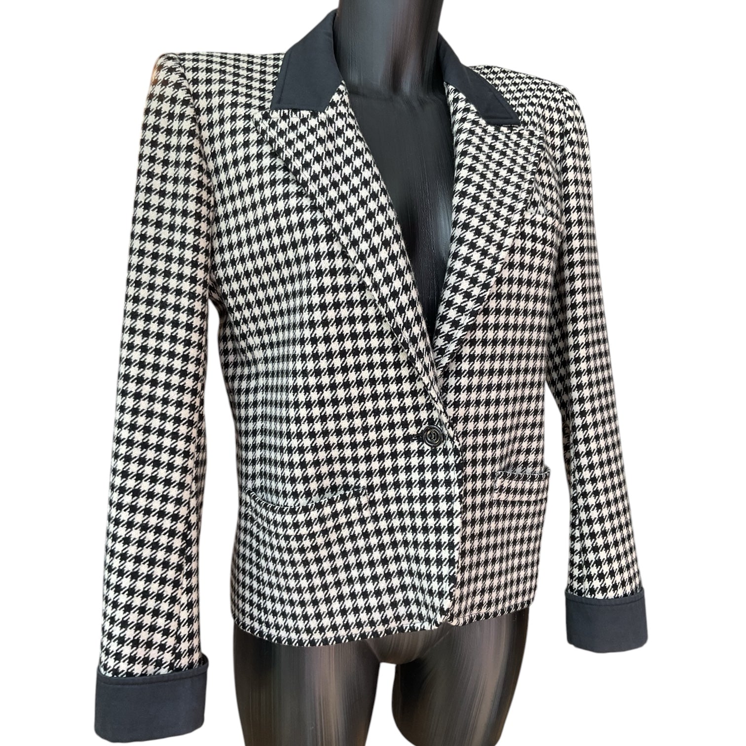 Saint Laurent Rive Gauche Houndstooth Jacket – Opulence Vintage